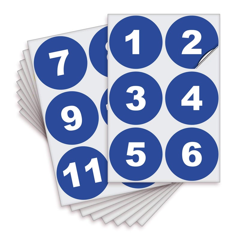 iSYFIX Blue Consecutive Number Stickers â€“ 1 to 50, 3-inch, 1 Set â€“ Vinyl Self Adhesive Premium Decal, Ideal for Inventory, Storage, Organizing, Boxes, Bins, Toolbox, Lockers & More, Indoor/Outdoor - Image 1